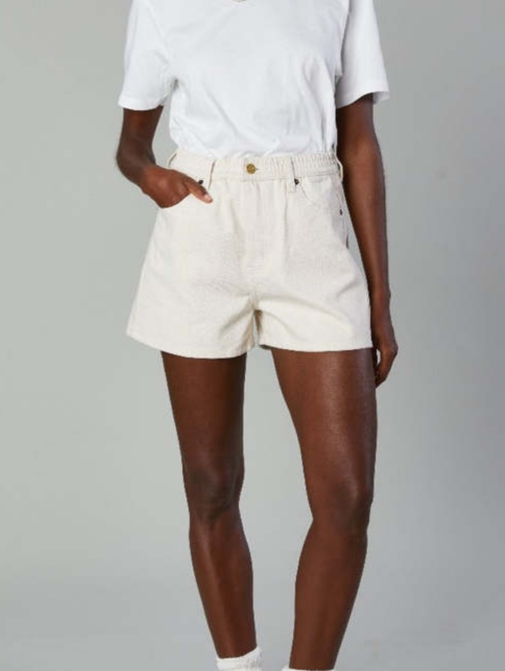 Still Here Ames Shorts 28 Bone White Cream